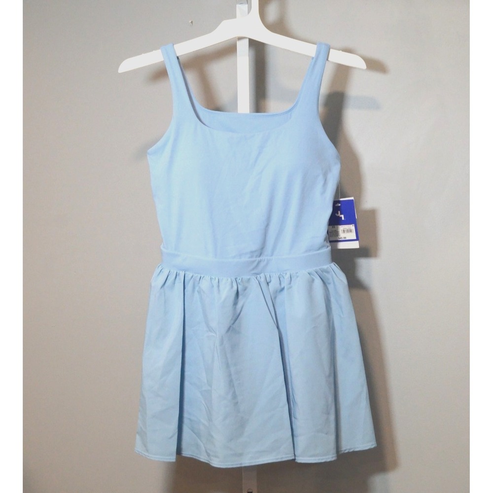 NWT JoyLab Size XS Light Blue 1-Piece Activewear Dress Built-in Shorts w/Pockets